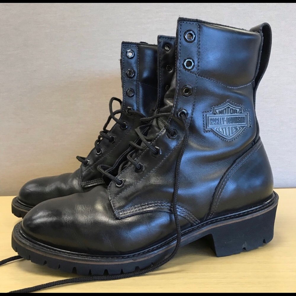 Vintage Harley Davidson Glacier Motorcycle Boots